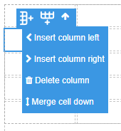 cell column options